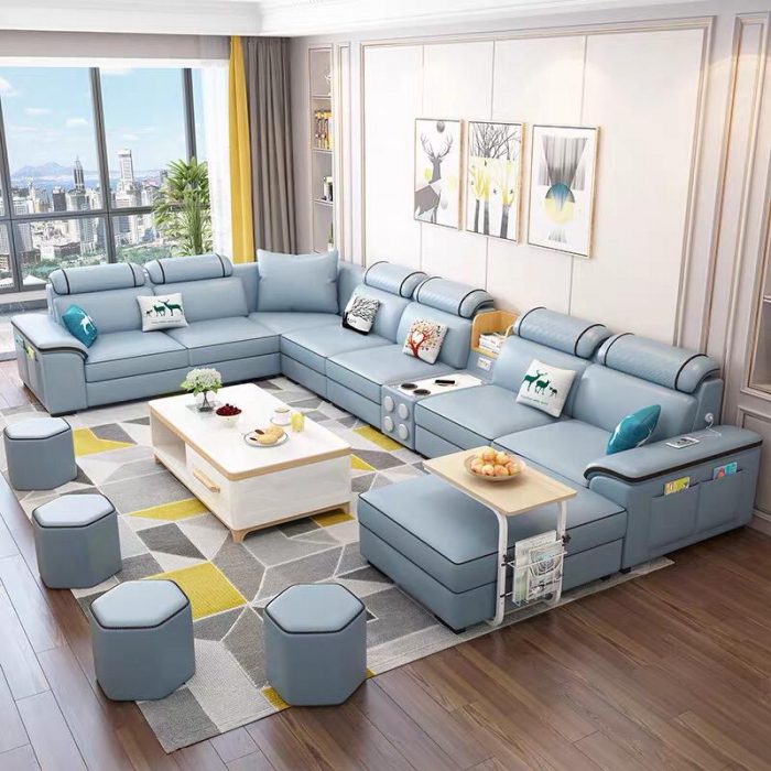 Marco Corner Genuine Leather Upper With Bluetooth Speakers & USB Ports