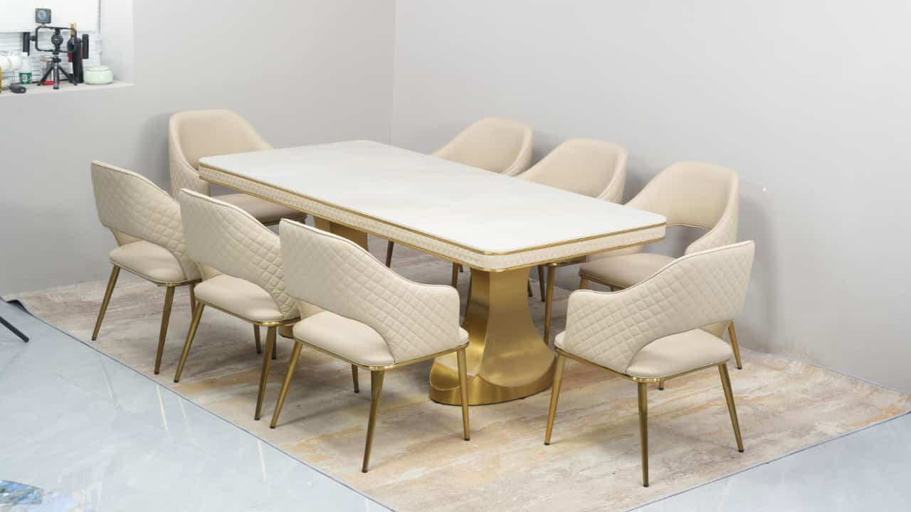 Elevate your dining experience with the luxury dining set by Sezani Designs, where Johannesburg’s flair for design meets functional luxury. With sleek lines, rich textures, and a flawless finish, this set is a harmonious blend of form and function. Perfect for those who appreciate understated opulence, this dining set transforms everyday meals into unforgettable moments.