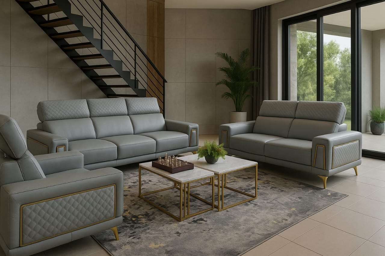 Domino 3 pce Leather Lounge